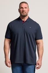 BadRhino Big & Tall Navy Blue & Red Contrast Polo Shirt | BadRhino 3