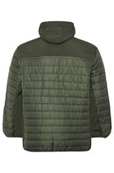 D555 Big & Tall Khaki Green Hybrid Quilted Soft Shell Jacket | BadRhino 2