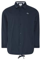 JACK & JONES Big & Tall Navy Blue Button Up Jacket | BadRhino 4