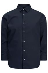 JACK & JONES Big & Tall Navy Blue Long Sleeve Shirt
