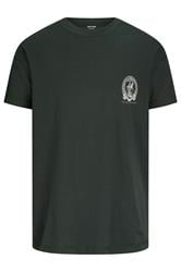 JACK & JONES Big & Tall Green Back Print T-Shirt | BadRhino 1