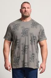 BadRhino Big & Tall Grey Tiger Graphic T-Shirt | BadRhino 3