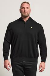 LYLE & SCOTT Big & Tall Black Quarter Zip Jumper | BadRhino 1