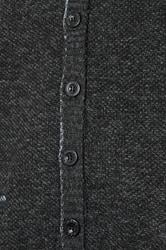 D555 Big & Tall Charcoal Grey Marl Knitted Cardigan | BadRhino 3