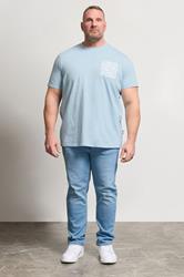 BadRhino Big & Tall Light Blue Flower Pocket T-Shirt | BadRhino 4