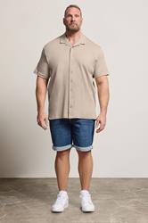 D555 Big & Tall Stone Brown Short Sleeve Resort Shirt | BadRhino 1