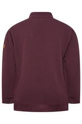 D555 Big & Tall Burgundy Red Quilted Quarter Zip Sweatshirt | BadRhino 2