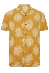 JACK & JONES Big & Tall Amber Brown Sun Print Resort Shirt