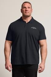 JACK & JONES Big & Tall Black Archive Polo Shirt | BadRhino 1