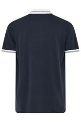 BadRhino Big & Tall Navy Blue Tipped Short Sleeve Polo Shirt | BadRhino 7