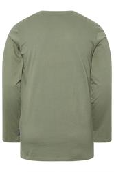 BadRhino Big & Tall Sage Green Long Sleeve Plain T-shirt | BadRhino 2