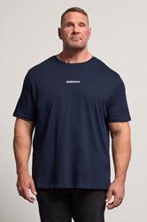 JACK & JONES Big & Tall Navy Blue Crew Neck Graphic T-Shirt | BadRhino 1