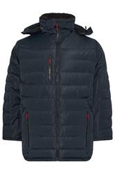 D555 Big & Tall Navy Blue Sherpa Lined Puffer Jacket | BadRhino 1