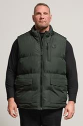 BadRhino Big & Tall Dark Green Zip Through Gilet | BadRhino 1