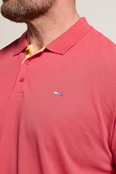 BadRhino Big & Tall Pink & Yellow Contrast Short Sleeve Polo Shirt | BadRhino 4