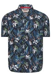 D555 Big & Tall Blue Hawaiian Short Sleeve Shirt | BadRhino 2