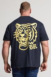 BadRhino Big & Tall Navy Blue Tiger Graphic T-Shirt | BadRhino 5
