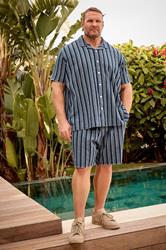 BadRhino Big & Tall Navy Blue & White Stripe Shorts | BadRhino 1