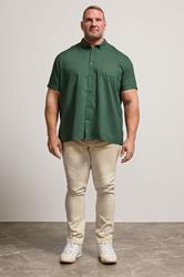 BadRhino Big & Tall Dark Green Short Sleeve Oxford Shirt | BadRhino 2