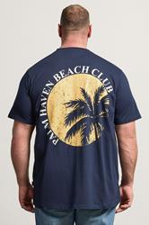 BadRhino Big & Tall Navy Blue Extra Long 'Palm Beach Club' Graphic T-Shirt | BadRhino 2