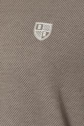 BadRhino Big & Tall Brown Textured Waffle Long Sleeve Polo Shirt | BadRhino 3