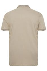 D555 Big & Tall Stone Brown Interlock Jacquard Polo Shirt | BadRhino 4