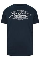 BadRhino Big & Tall Navy Blue Script Graphic Print T-Shirt | BadRhino 5