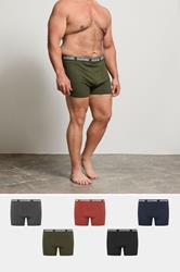 BadRhino 5 PACK Navy Blue/Grey/Green/Burnt Red/Black Boxers | BadRhino 1