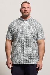 BEN SHERMAN Big & Tall Light Blue Geometric Print Shirt | BadRhino 3