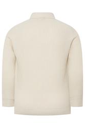 BadRhino Big & Tall Natural Brown Knitted Shawl Cardigan | BadRhino 7
