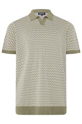 BadRhino Big & Tall Khaki Green Pattern Knitted Trophy Polo