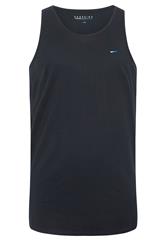 BadRhino Big & Tall Navy Blue Extra Long Plain Vest Top