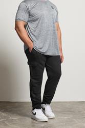 D555 Big & Tall Black Cargo Cuffed Joggers | BadRhino 1