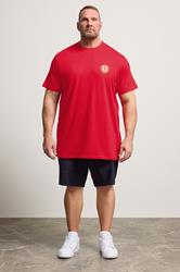 BadRhino Big & Tall Red Extra Long England Crest T-Shirt | BadRhino 1