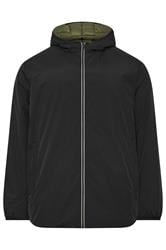 JACK & JONES Big & Tall Black Reversible Puffer Jacket | BadRhino 1