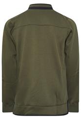 D555 Big & Tall Khaki Green Embroidered Quarter Zip Sweatshirt | BadRhino 5