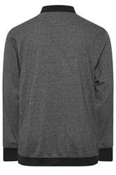 KAM Big & Tall Grey Sweat Long Sleeve Polo Shirt | BadRhino 2