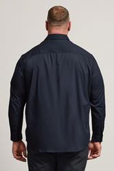 BadRhino Big & Tall Navy Blue Stretch Long Sleeve Shirt | BadRhino 3