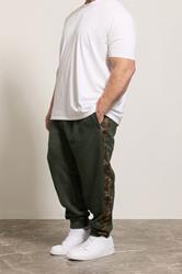 KAM Khaki Green Camo Side Panel Joggers | BadRhino 3