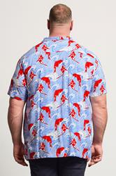 BadRhino Big & Tall Blue Koi Fish Print Shirt | BadRhino 4