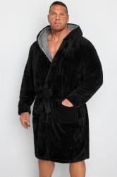 D555 Black Newquay Soft Dressing Gown | BadRhino 1