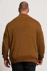 BadRhino Big & Tall Brown Milano Quarter Zip Jumper | BadRhino 3