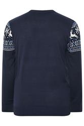 BadRhino Big & Tall Navy Blue Crew Neck Fairisle Knitted Jumper | BadRhino 6