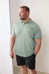BadRhino Big & Tall Green Textured Polo Shirt | BadRhino 3