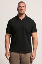 JACK & JONES Big & Tall Black Plain Polo Shirt | BadRhino 3