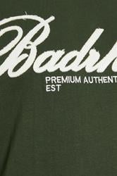 BadRhino Big & Tall Dark Green Embroidered Script T-Shirt | BadRhino 3