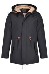 KAM Black Teddy Lined Parka Coat | BadRhino 2