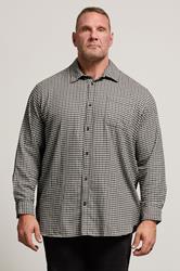 JACK & JONES Big & Tall Navy Blue Mini Check Shirt | BadRhino 1