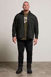 BadRhino Big & Tall Black Cotton Zip Through Jacket | BadRhino 3