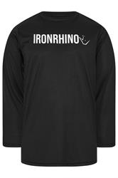 IronRhino Big & Tall Black Branded Performance Long Sleeve T-Shirt